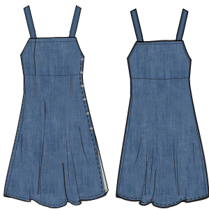 Patron ropa, Fashion sewing pattern, molde confeccion, patronesymoldes.com Jean dress 9033 LADIES Dresses